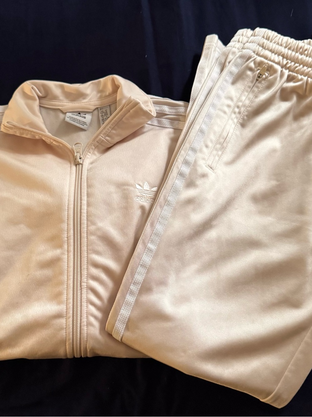 Kids adidas Cream Trefoil Tracksuit